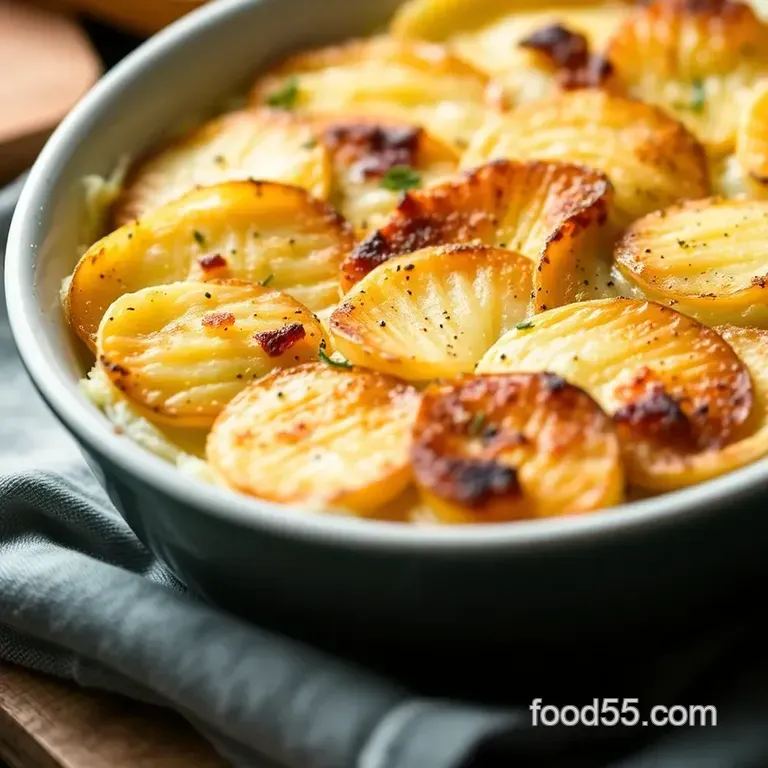 Crispy Potato Pavé: A Luxurious Layered Delight presentation