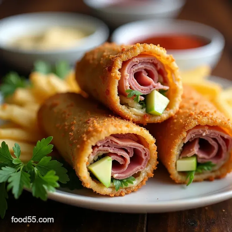 Crispy Reuben Egg Rolls with Homemade Thousand Island Dip