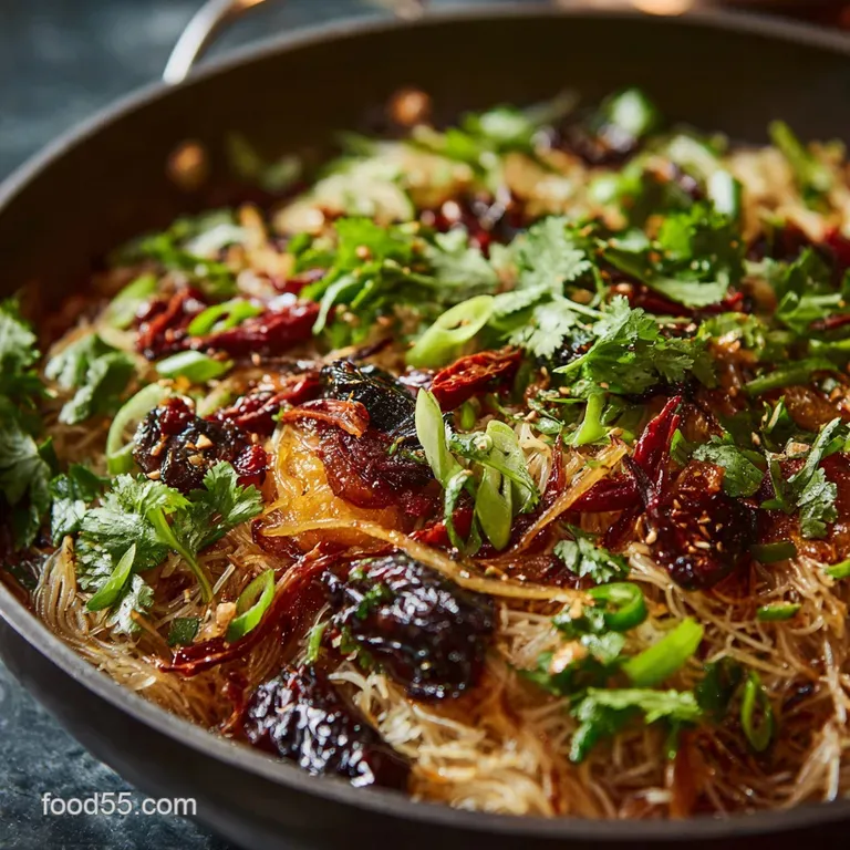 Rice and Noodles: the Dragons Embrace Skillet Recipe presentation