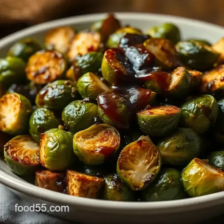 Crispy Roasted Brussels Sprouts with Balsamic Glaze
