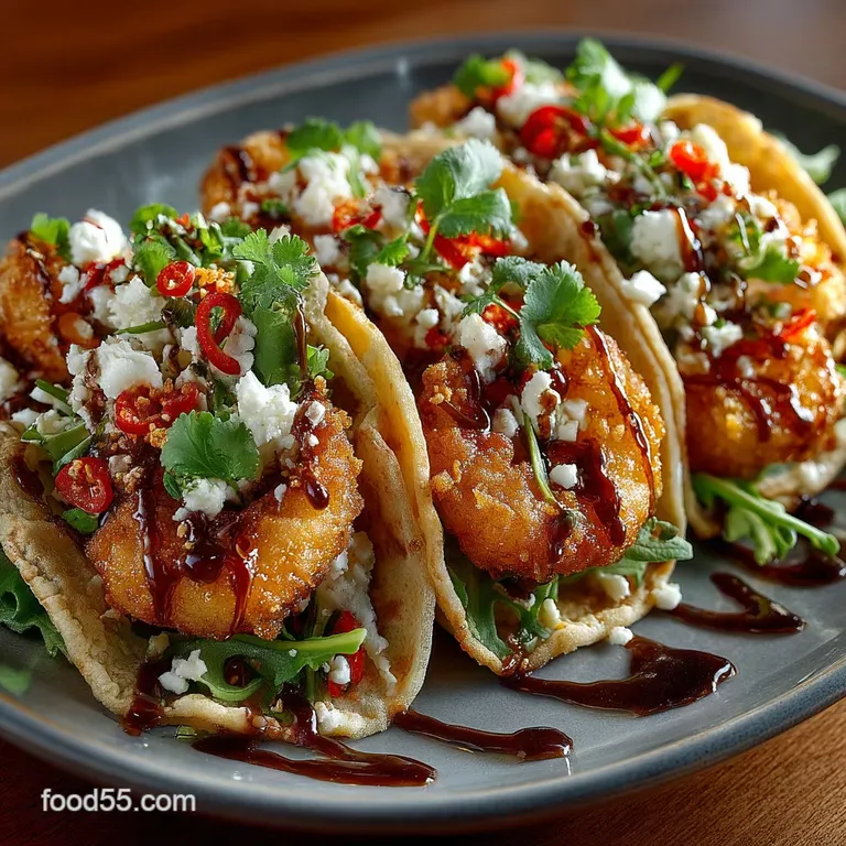 The Proper Crunch Crispy Fried Shrimp Tacos with Zesty CilantroLime Drizzle