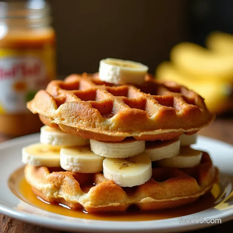 Crispy Waffled Peanut Butter Banana Sandwiches presentation