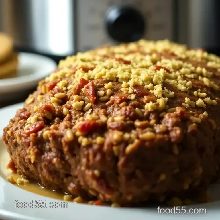 Crock-Pot Meatloaf: Tender and Flavorful Comfort Food presentation