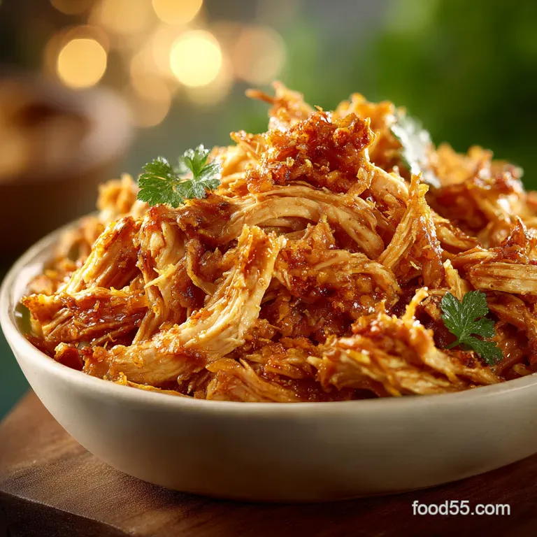 Crock Pot Santa Fe Chicken Slowcooker Southwestern Shredded Chicken presentation
