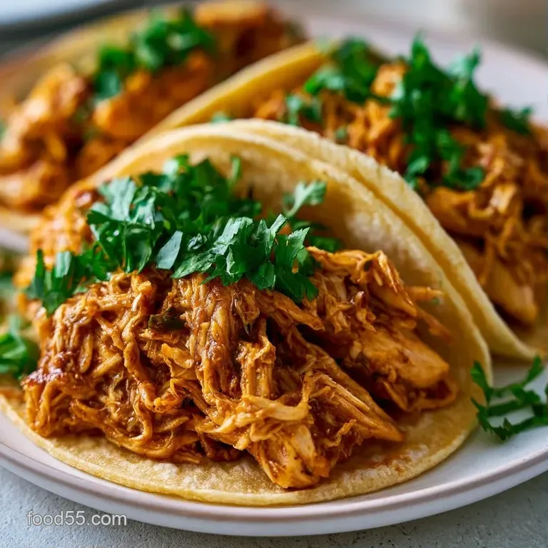 Twelve neatly arranged tacos with juicy shredded meat and colorful toppings on a rustic wooden serving board.
