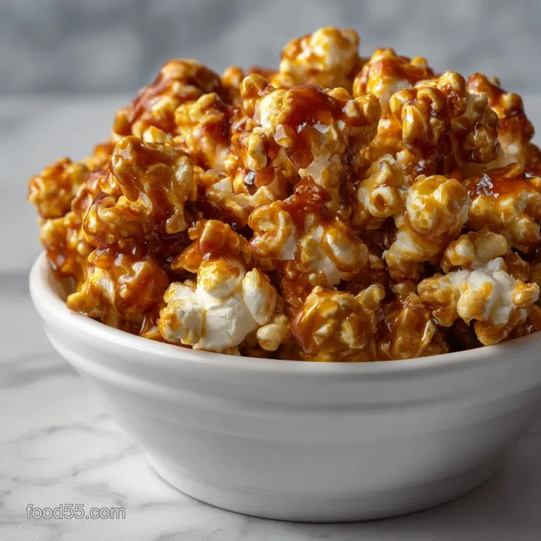 The Ultimate Crunchy Christmas Caramel Popcorn presentation