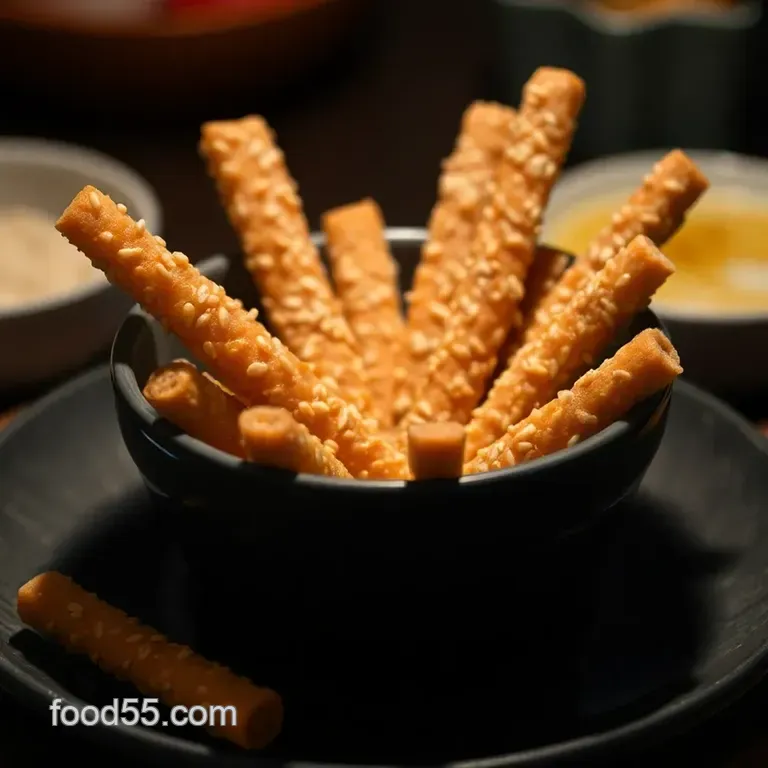 Crunchy Sesame Sticks: A Savory Snacking Delight presentation