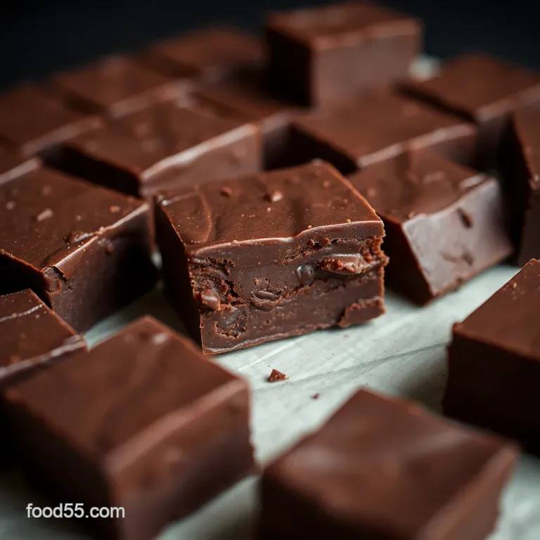 Decadent Dark Chocolate Fudge presentation