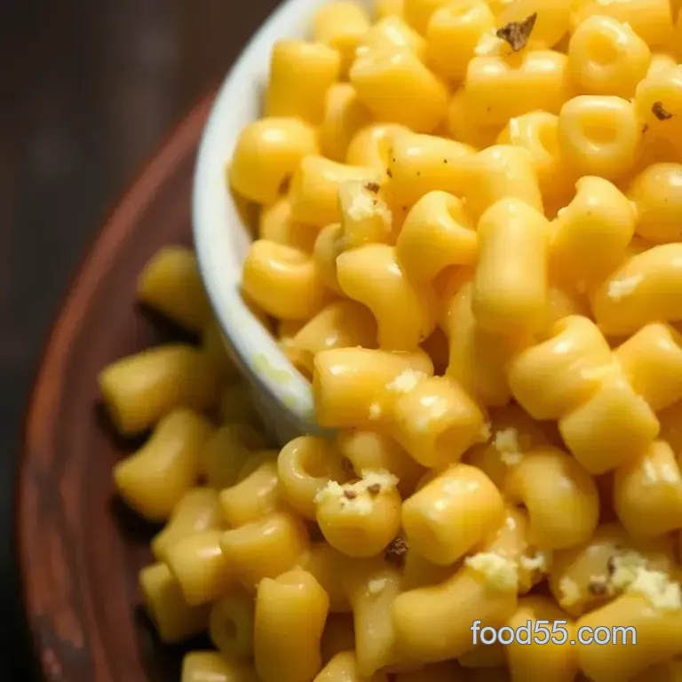 Decadent Gourmet Mac and Cheese with Truffle Oil and Gruyère presentation