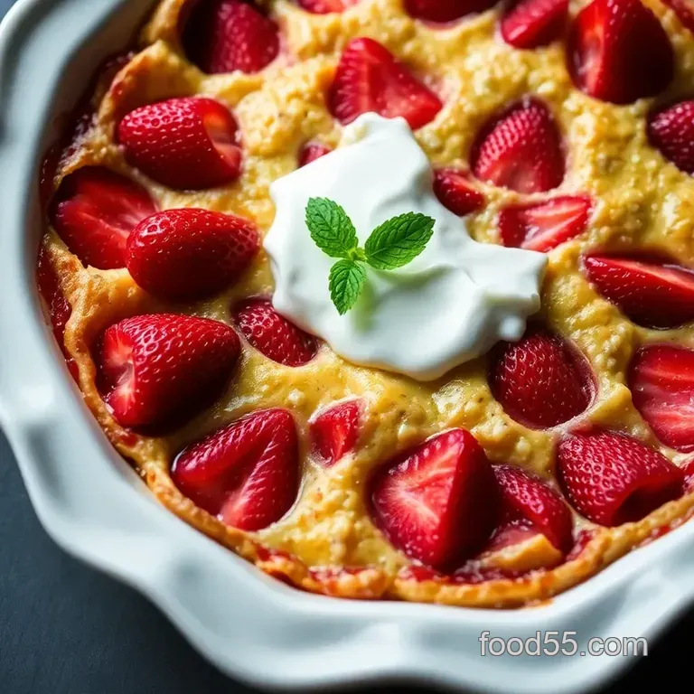 Decadent Low-Carb Strawberry Clafoutis presentation