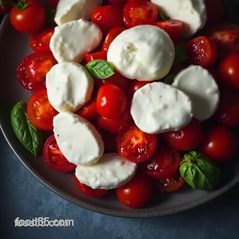 Delicious Burrata Caprese Salad presentation
