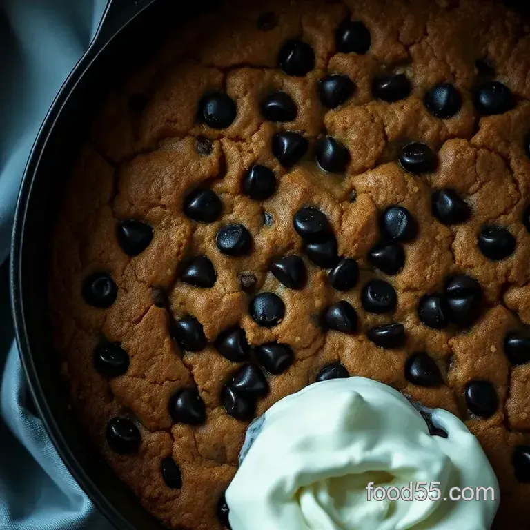 Dutch Oven Chocolate Chip Cookie Skillet presentation