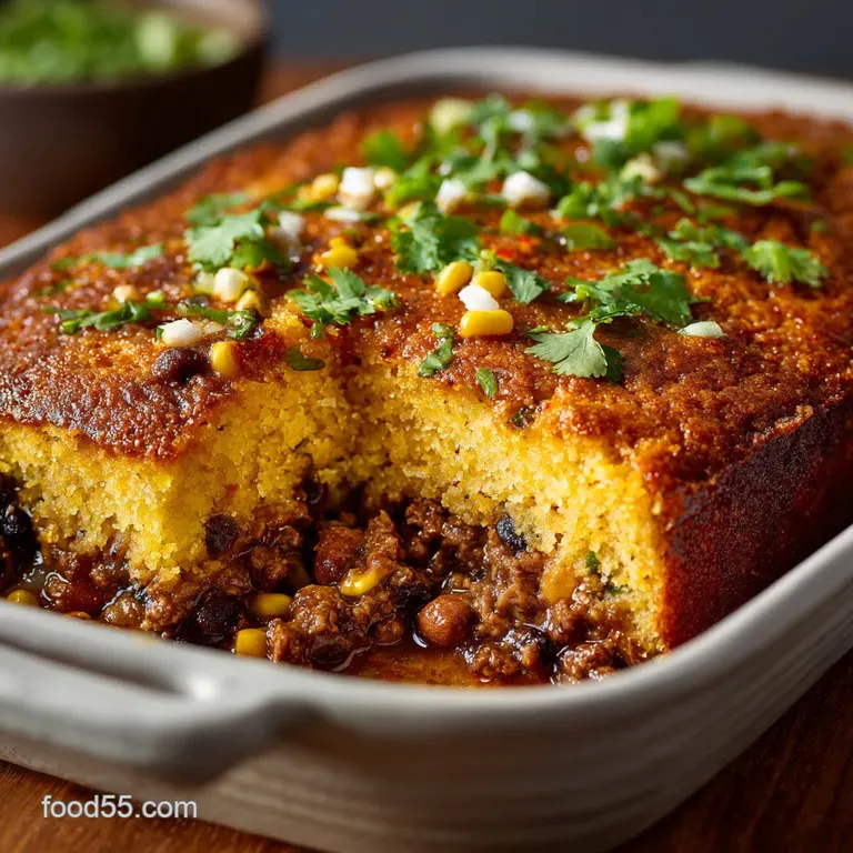 Cornbread Casserole: the Big Easy Beef and Bean Dinner Recipe presentation