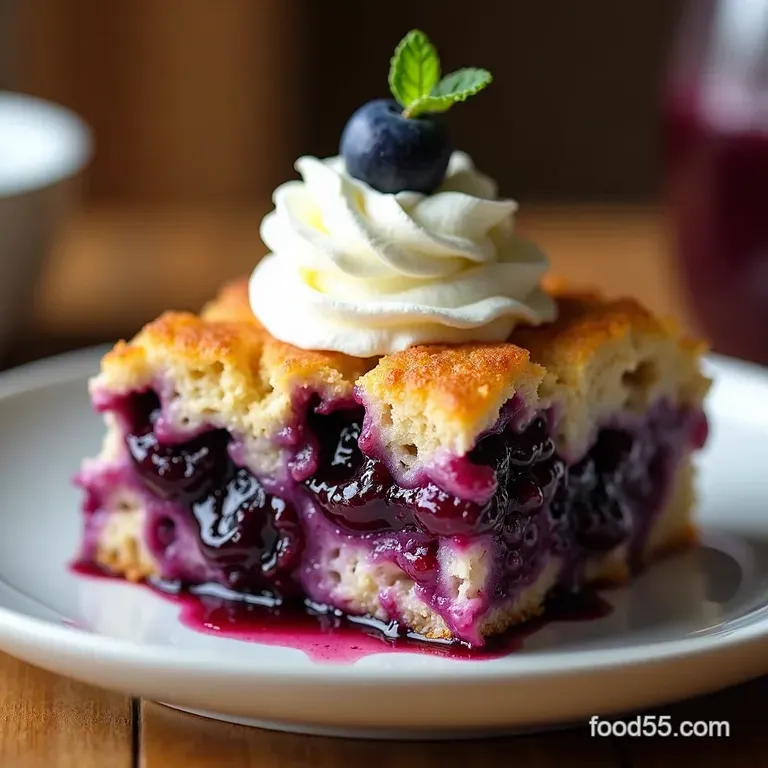 Easy Blueberry Dump Cake Quick Jammy Goldentopped Dessert presentation