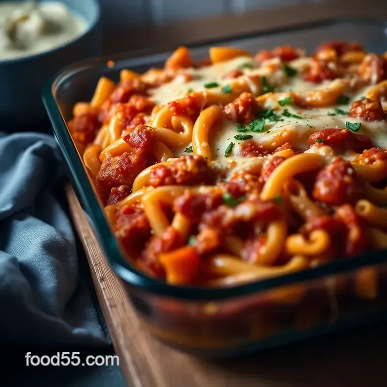 Easy Cheesy Baked Ziti presentation