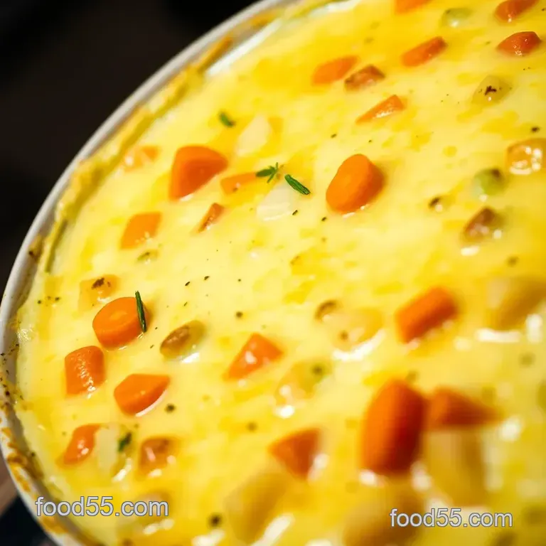 Easy Cheesy Bisquick Chicken Pot Pie presentation