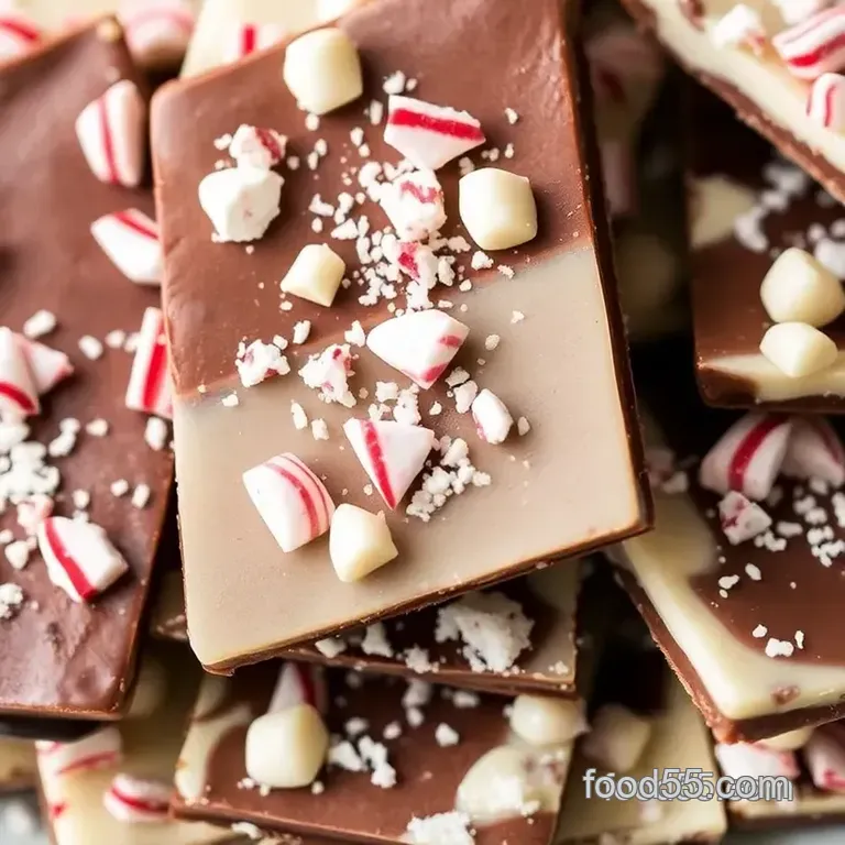 Easy Christmas Chocolate Peppermint Bark presentation