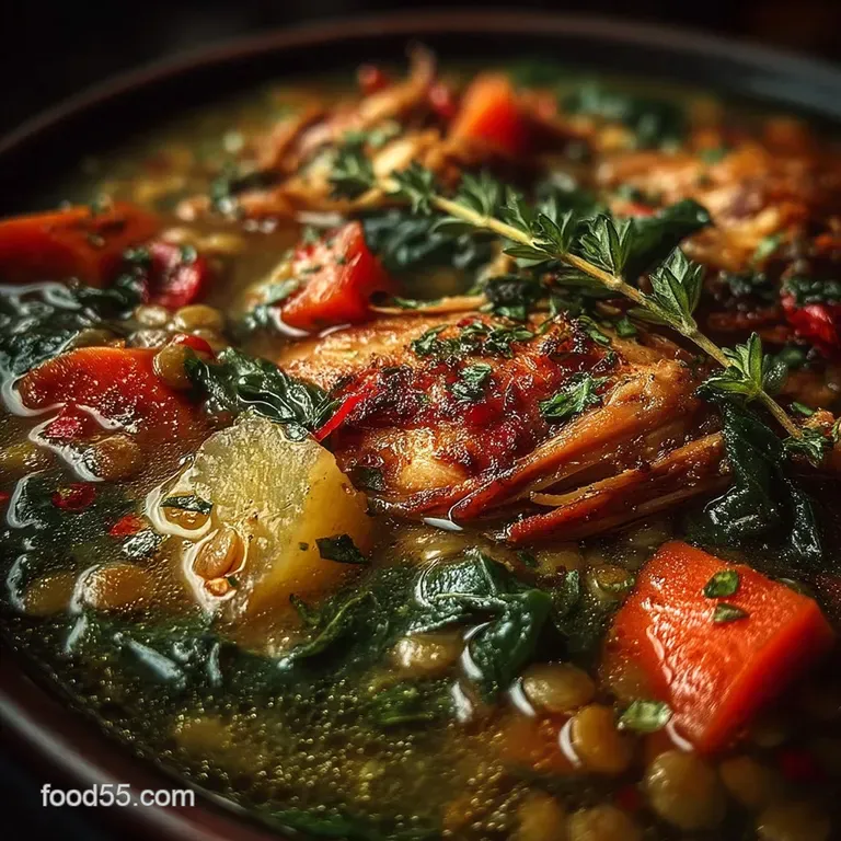 The No Fuss All Flavour Crock Pot Lentil Soup presentation