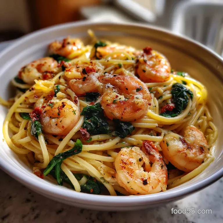 Easy Garlic Shrimp Pasta with Spinach: Velvety Sauce Zero Cream