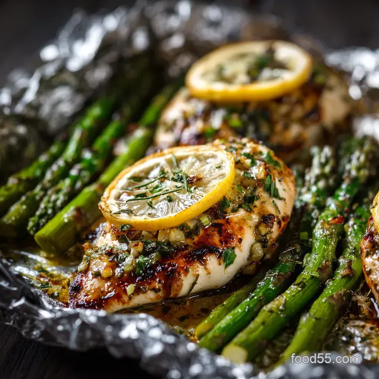The Weeknight Winner Easy Lemongarlic Chicken Asparagus Foil Packets presentation