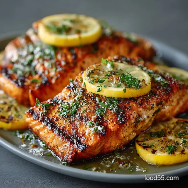The Perfect Char Sunshine Lemonherb Grilled Salmon with Dill presentation