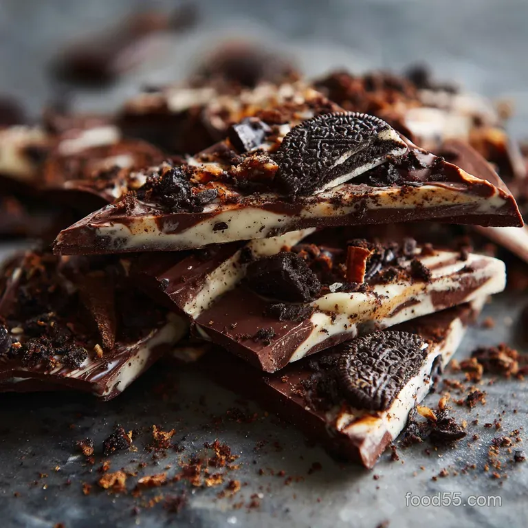 Oreo Bark: the Ultimate Easy No-Bake Monochrome Marble Classic presentation