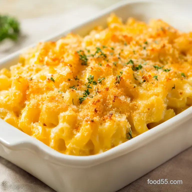 Easy Peasy Cheesy: The Ultimate Baked Mac & Cheese presentation
