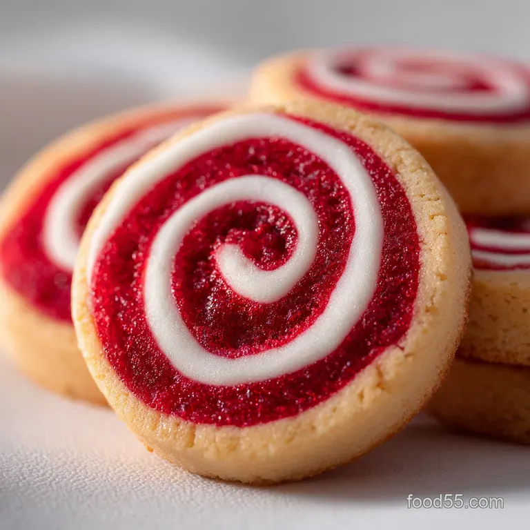 A stack of vibrant pinwheel cookies tied with baker's twine, showcasing their delicate spirals. A charming homemade gift.