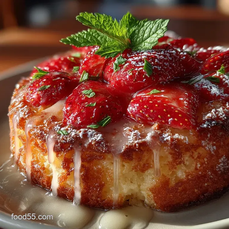 The Simply Scrumptious Easy Strawberry Loaf Cake with Lemon Glaze presentation