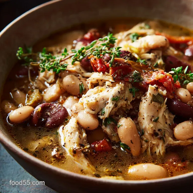 The Effortless Tuscan Hearth Slowcooker Chicken Kale and White Bean Soup presentation