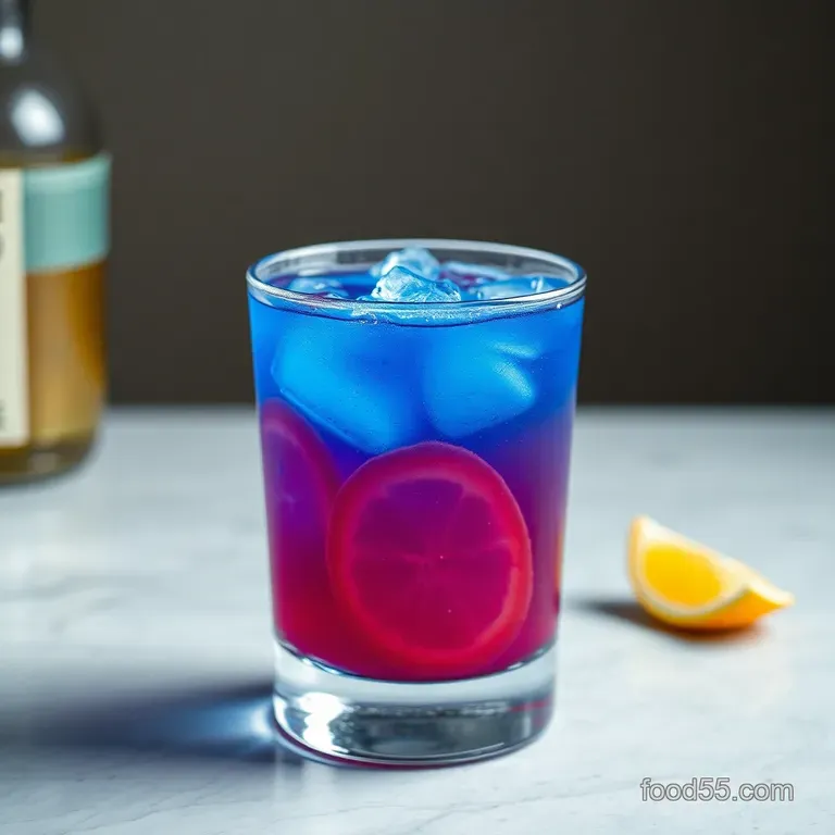 Electric Blue Amf Cocktail presentation