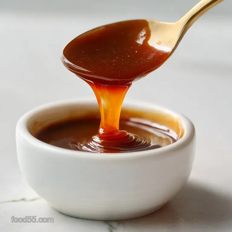 Glistening mahogany sauce drizzled over tender chicken, highlighting its savory aroma and creating an appetizing, comforti...