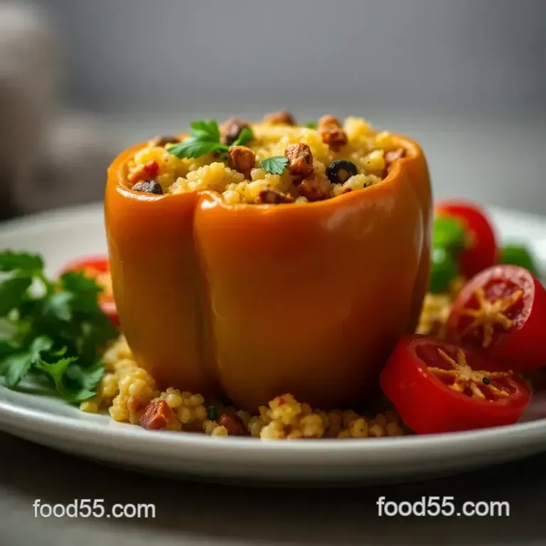 Fiesta Stuffed Bell Peppers with Chorizo & Quinoa presentation