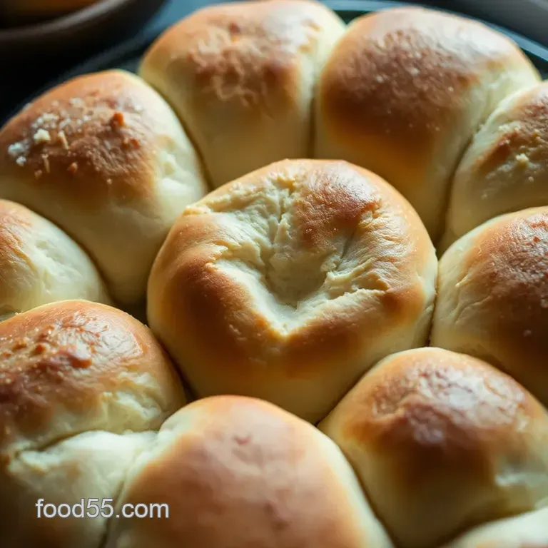 Fluffy Sourdough Dinner Rolls presentation