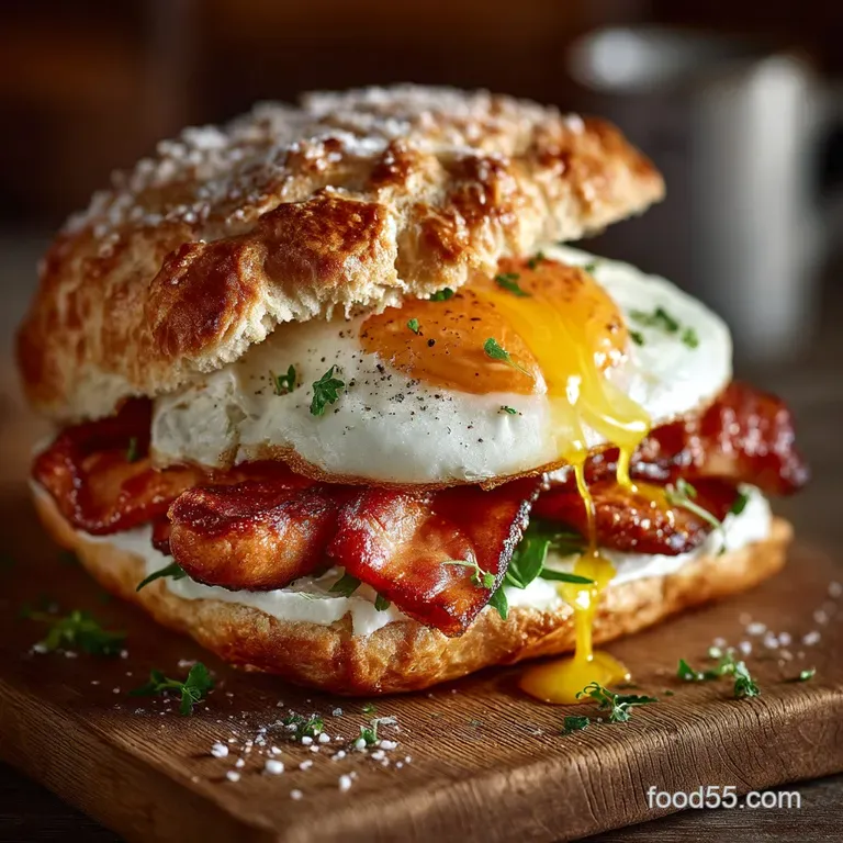 The Full English Fryup Freezer Stack Makeahead Breakfast Sandwiches presentation