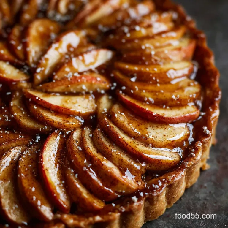 French Cinnamon Apple Tart the Classic P&acirc;tissiers Recipe with Apricot Glaze presentation