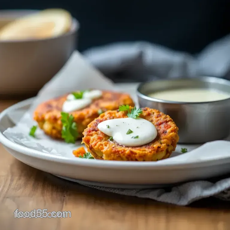 Fry Carrot Potato Fritters presentation