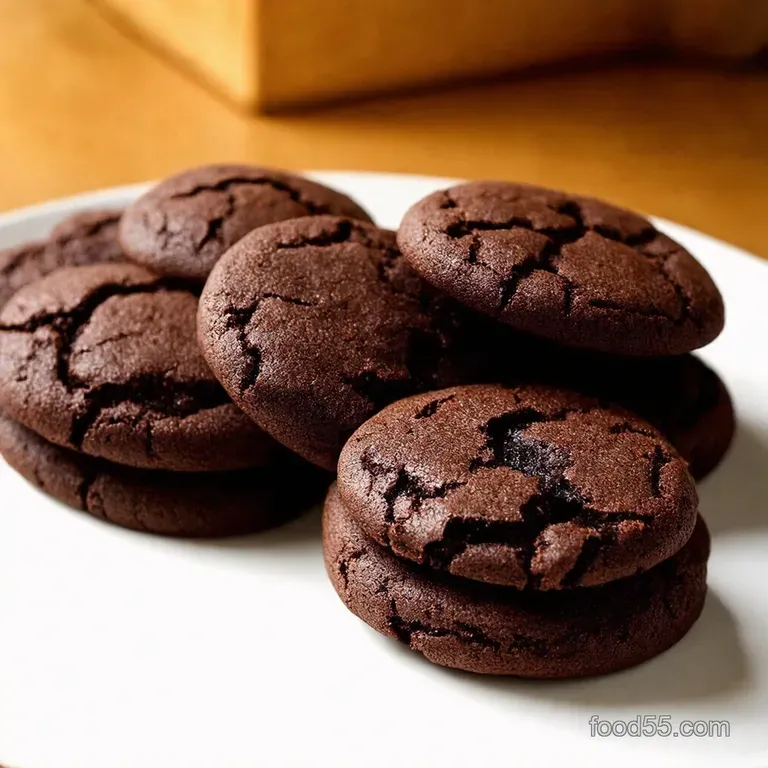 Fudgy Flourless Chocolate Cookies with Crackled Tops Glutenfree presentation