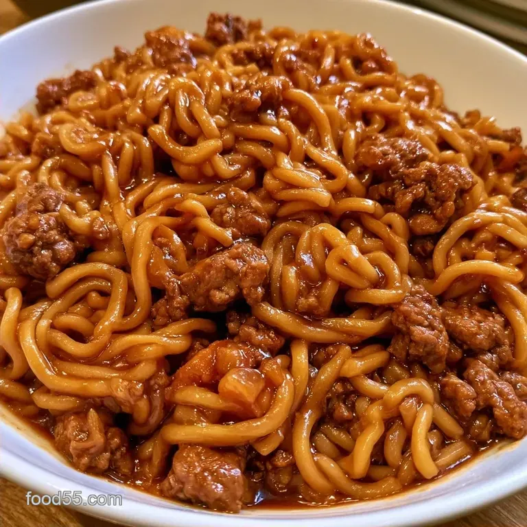Garlic Beef Ramen StirFry with Sriracha