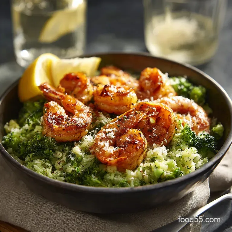 Garlic Butter Shrimp with Broccoli Rice the Speedy Zesty Dinner Solution presentation
