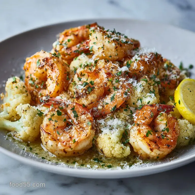 Garlic Butter Shrimp with Zesty Lemon Parmesan Cauliflower Rice