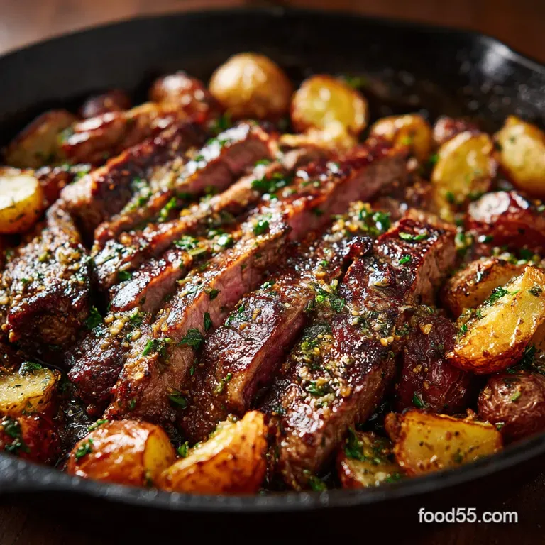 Garlic Butter Steak and Potatoes Skillet: the Restaurant-Quality Skillet Dinner Recipe presentation