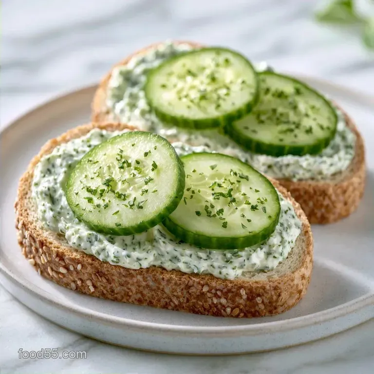 Garlic Herb Cucumber Sandwiches with Cream Cheese