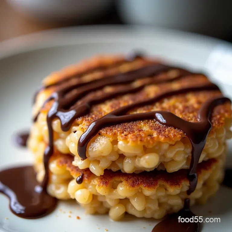 Giant Peanut Butter Rice Cake NoBake with Chocolate Drizzle