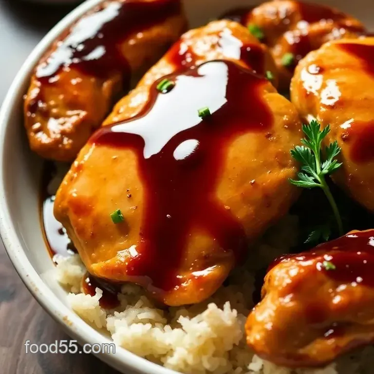Gluten-Free A1 Steak Sauce Glazed Chicken presentation