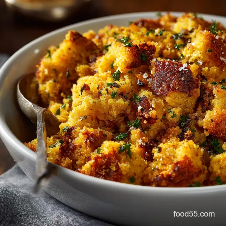 Southern Thanksgiving Menu Essential: the Gold Standard Cornbread Dressing presentation