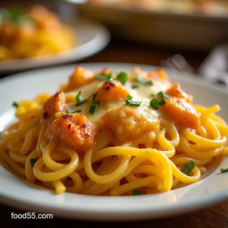 Golden Baked Spaghetti Squash and Cheese presentation