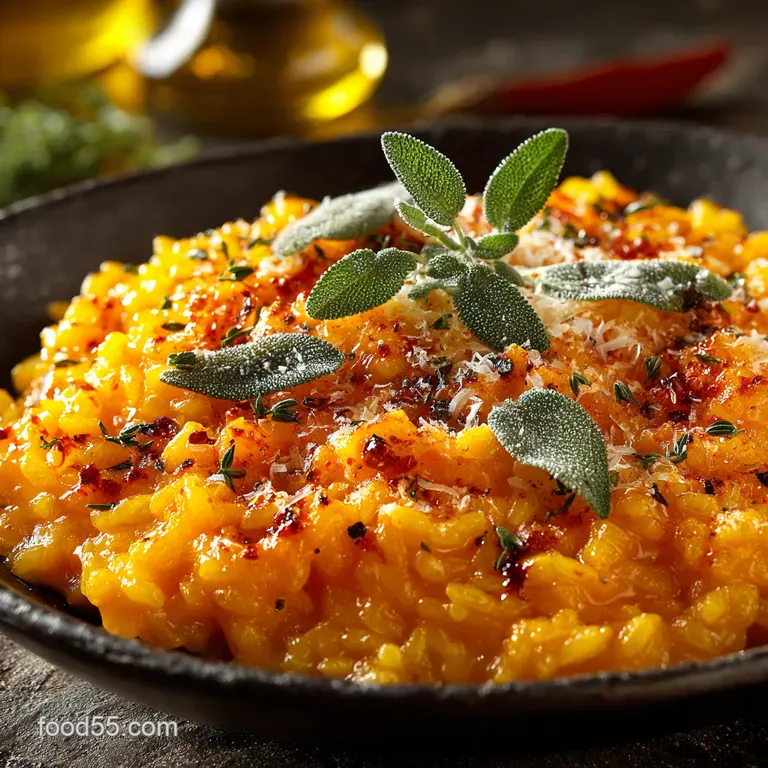 Golden Butternut Squash Risotto with Sage and Parmesan