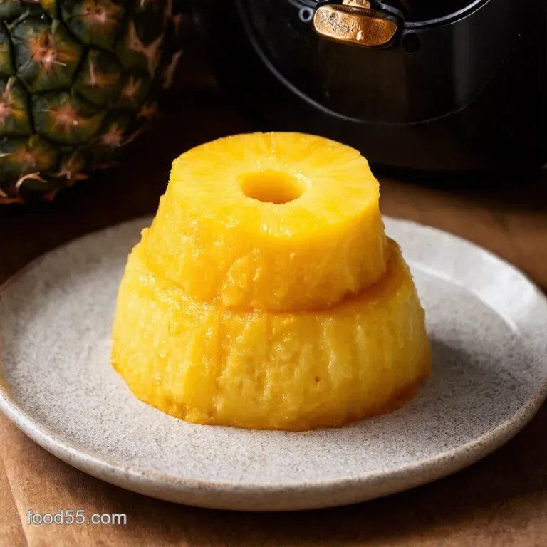 Golden Glazed Air Fryer Pineapple with Coconut Flakes