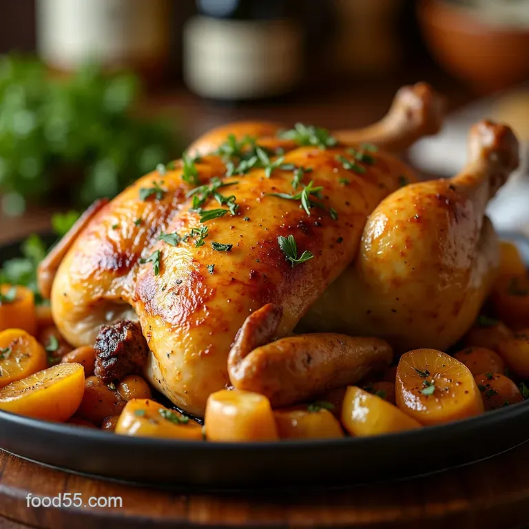 Golden Herbroasted Chicken presentation
